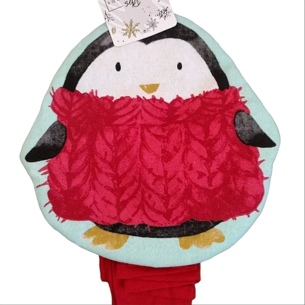 Christmas Themed Pot Holder Towel‎ Set & Mini Mitts Kitchen Bundle NWT